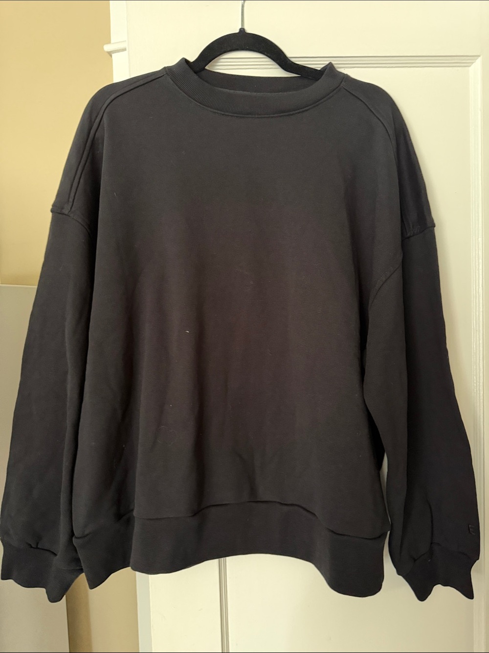 Everlane Black Crewneck Organic Cotton Sweater